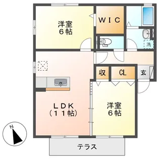 セジュールT&E【1階】の間取り