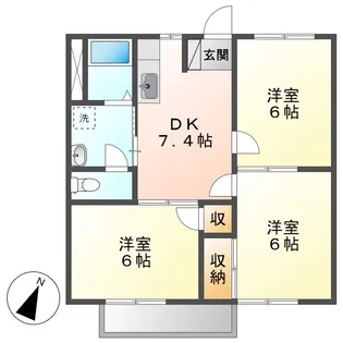 ニューシティ守上C【2階】の間取り