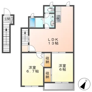 アウローラA【2階】の間取り