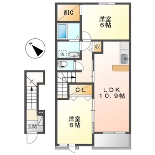 フローレスタタウンB【2階】の間取り