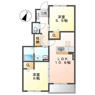 グレイスアベニューB【1階】の間取り