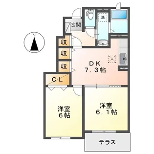 グローヴブリーズガーデンB【1階】の間取り