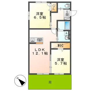 クリスタルハイツA【1階】の間取り