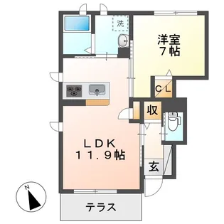 グリナージュⅡ【1階】の間取り