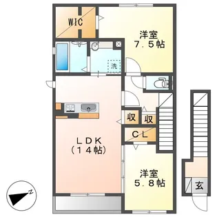 ヴィラ・アムールⅢ【2階】の間取り