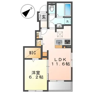 ピュアウィンドB【1階】の間取り