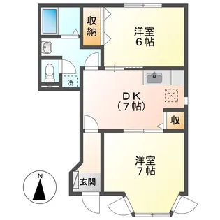 コンフォート東塚B【1階】の間取り