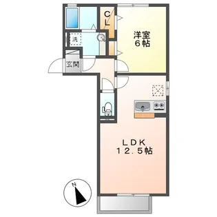 チェリーブロッサム A棟【101号室】の間取り