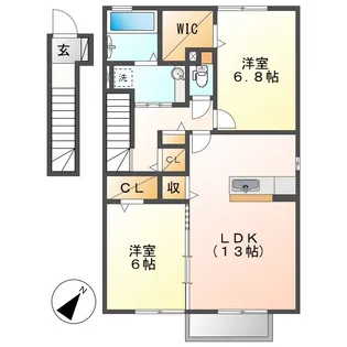 ファーシルB【2階】の間取り