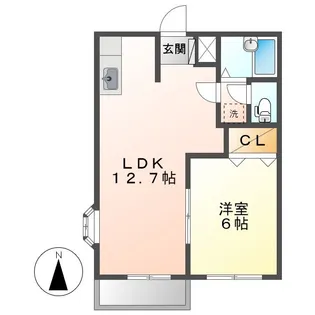 エルディムおさきA【1階】の間取り