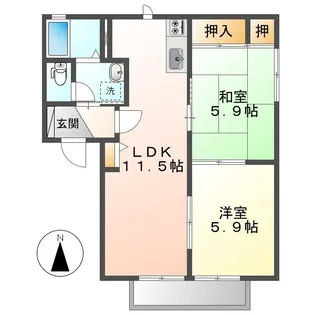 緑の館A【2階】の間取り
