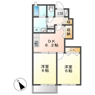 パラッツオ・クォーレB【1階】の間取り