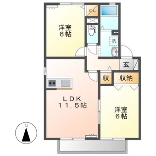 サンセールB【2階】の間取り