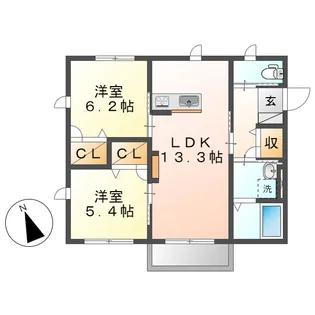 クーランデール【101号室】の間取り