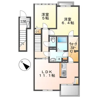 ウィステリアA【2階】の間取り