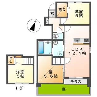 サンリーフB【1階】の間取り