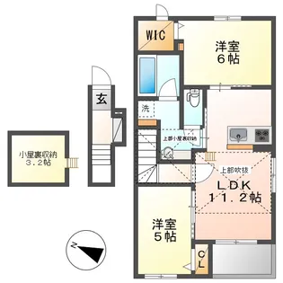 ヴィラ・ジュラクB【2階】の間取り