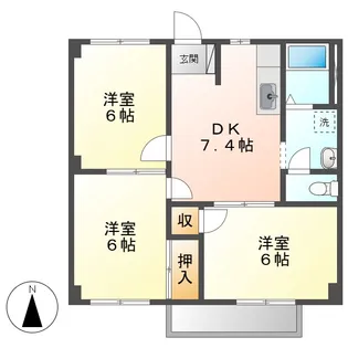 ニューシティエクシードB【2階】の間取り