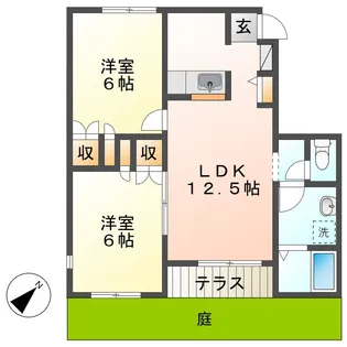 児島テラス A【1階】の間取り