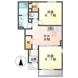 プリムローズうえまつⅡ【1階】の間取り