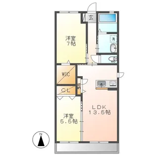ひまわりB【2階】の間取り