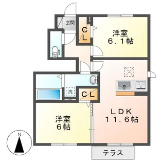 サフィールC【1階】の間取り