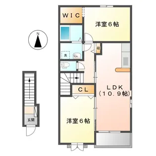 ピュアグリーンA【2階】の間取り