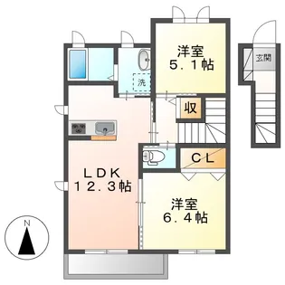 ウィンズD【2階】の間取り