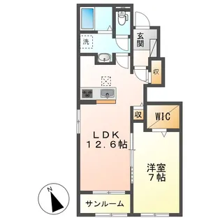 アムールB【1階】の間取り