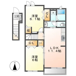 カーサ・エテルノ【2階】の間取り