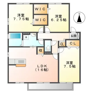 プレザント A棟【202号室】の間取り