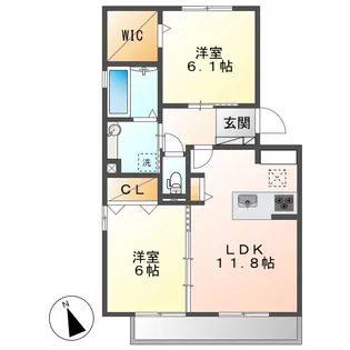 キャスバル A棟【1階】の間取り