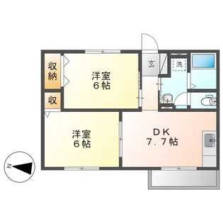 ニューエルディム北畝A【2階】の間取り