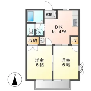 ニューシティ守上B【1階】の間取り