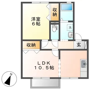 シャトルミヤケ D棟【2階】の間取り