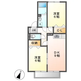 ハッピーライフ北畝A【2階】の間取り