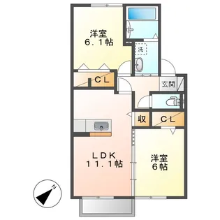 ディライトステージA【2階】の間取り