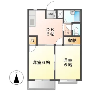 エルディム明日香【1階】の間取り
