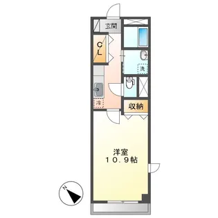 シャン・ド・フルール【3階】の間取り