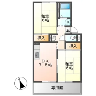 サリネージュ山手D【1階】の間取り