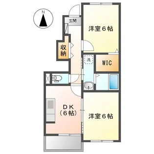 プリムローズうえまつ【1階】の間取り