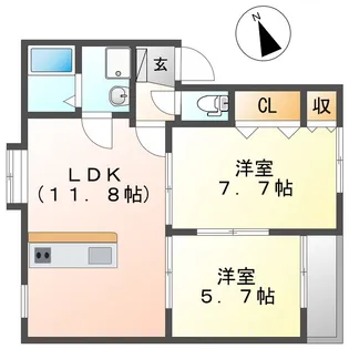 オアシス参番館【103号室】の間取り