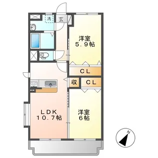 ファミーユSWⅡ【2階】の間取り