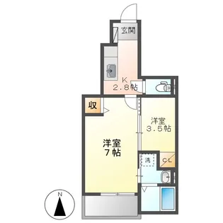 ヴィラ・マウントワン上東B【1階】の間取り