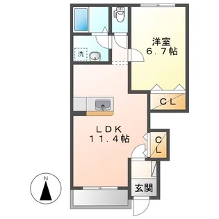 カトレア【1階】の間取り