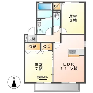 ボヌールA【2階】の間取り