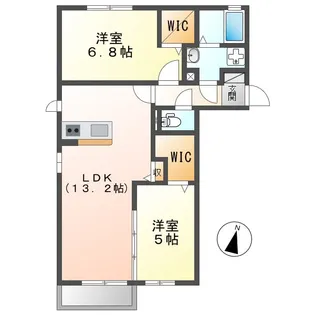 スカイ・リカーナA【203号室】の間取り