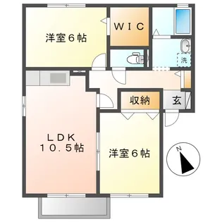 サンセール連島 B棟【201号室】の間取り