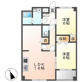 ビューティリメイン A棟【2階】の間取り