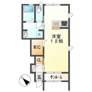 フラットB【1階】の間取り